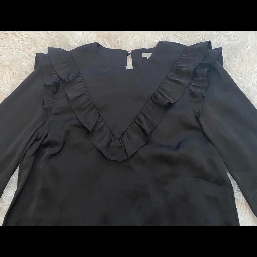 Black Ruffled Top - Picture 4 of 4